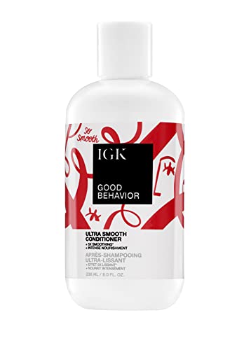 IGK GOOD BEHAVIOR Ultra Smooth Conditioner | Frizz Control + Hydrates + Shine | Vegan + Cruelty Free |
