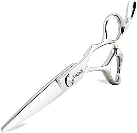 5.5" Barber Hair scissors Professional Hair Cutting Shears 440C Hair Cutting Scissors Shears Haircut Scissors Silvery Convex Blades KINSARO for Hairdresser Barber or Home Use