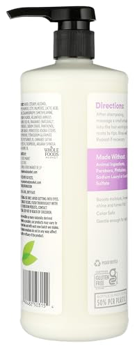 365 by Whole Foods Market, Moisture & Shine Conditioner with Hemp Seed & Argan Oil, Lavender Scent, 32 Fl Oz
