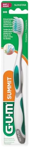 GUM Summit+ Soft Toothbrush, Ultra Fine Tapered Bristles for More Effective Plaque Removal, Extra Soft Toothbrushes for Adults, 12 Count