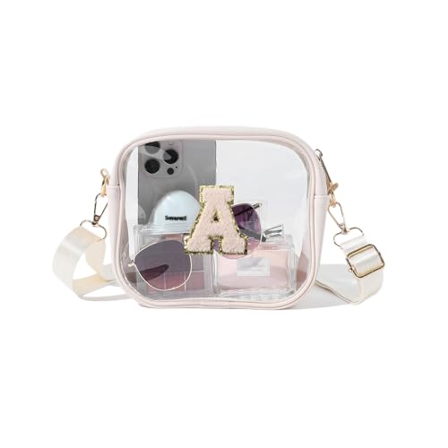 Bucosd Birthday Gifts for Girls Teen Initial Clear Bag Graduation Gifts for Kid Daughter Sister Her Preppy Trendy Girly Stuff (Black S)