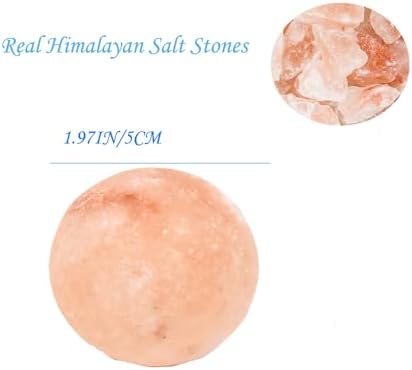 2 Pcs Ball Himalayan Salt Massage Stones Hot Massage Cold Massage Stones Set Warm Rocks Kit for Facial SPA1.97IN