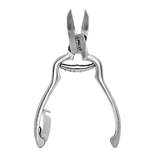 High Carbon Stainless Steel Heavy Duty Toenail Clippers for Thick Toenails | Trim Thick or Hard Toenails | Professional Nail Clippers for Seniors & Podiatrist Toenail Clippers (Silver)