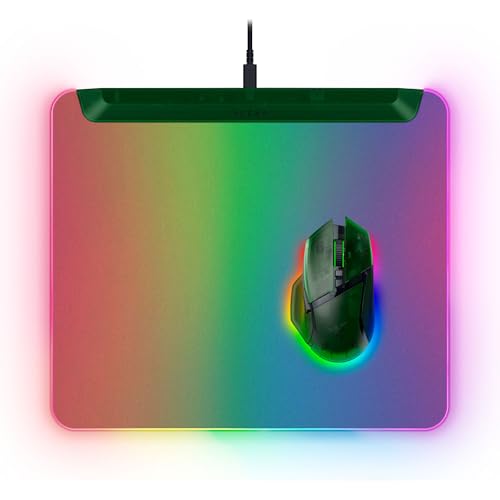 Razer Firefly V2 Pro Fully Illuminated RGB Gaming Mouse Mat: Backlit Design - 15 Zone Lighting - USB 2.0 Port - Detachable USB Type C Cable - Micro Textured Surface - Anti Slip Base - Phantom Green