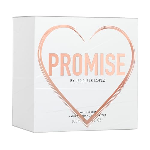 Jennifer Lopez Promise Perfume, Eau De Parfum Spray with Special Edition Heart Acetate Sleeve, 3.4 Fl Oz (100 ml) Floral Woody Womens Perfume, Notes of Citrus, Amber, Dewy Honeysuckle