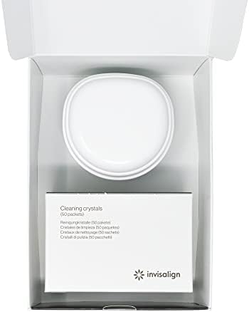 INVISALIGN Cleaning Crystals for Clear Aligners and Retainers with Tub, (50 Packets)