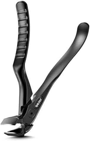 BEZOX Toenail Clippers for Seniors – Upgraded Long Handled Curved Head Toe Nail Clippers for Thick Nails for Elderly - Black