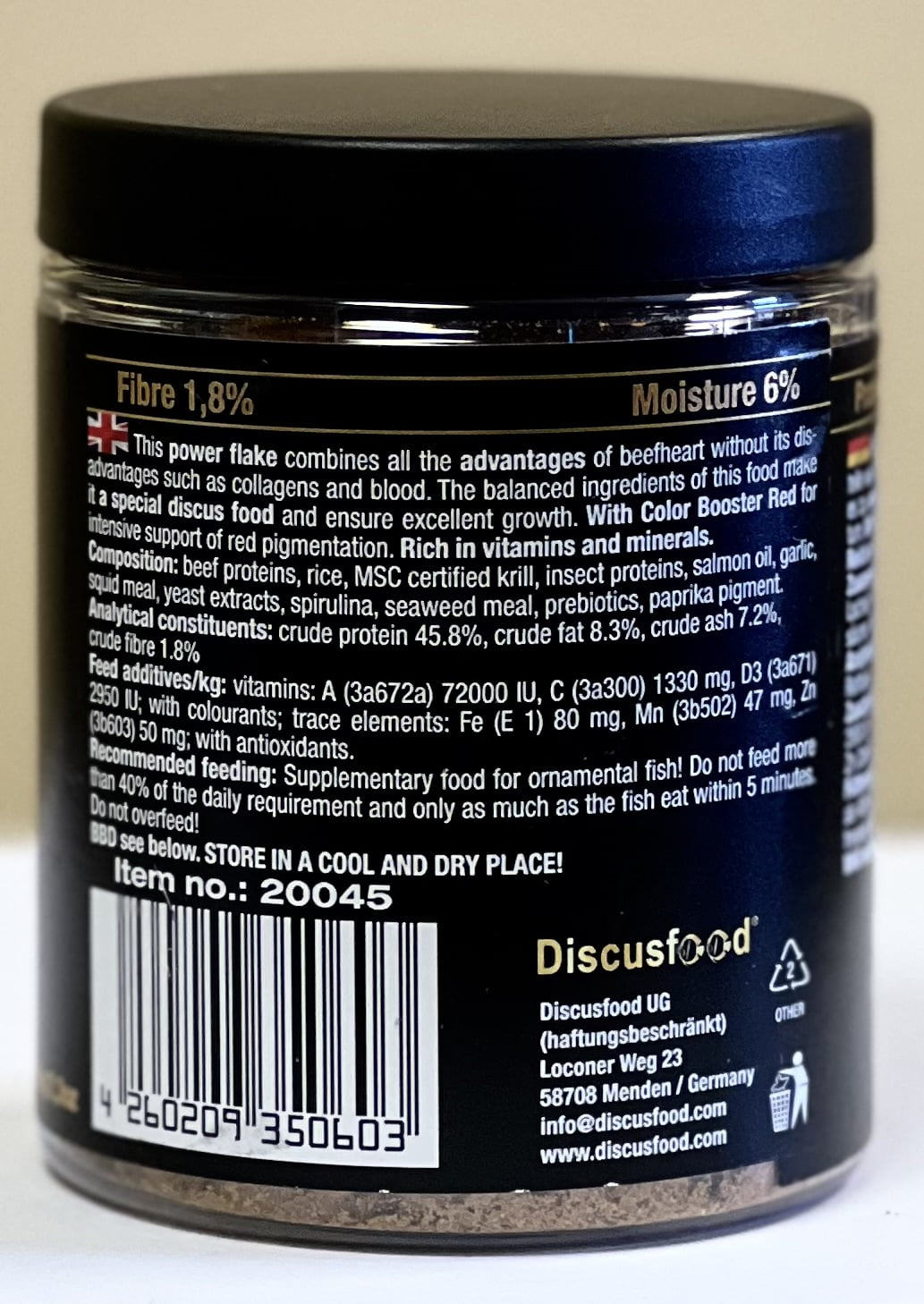 Discusfood Best Heart Flakes Red Dream Premium Fish Food, 2.3 oz