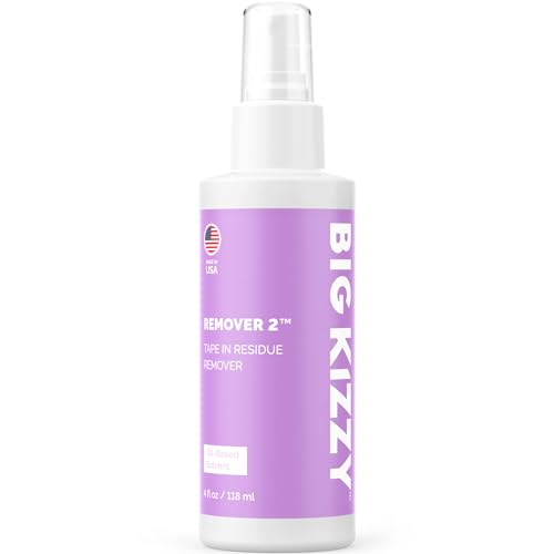 Big Kizzy Remover 2 (4oz) - Tape In Extension Remover for Residue - Quick + Non-damaging Human Hair Extension, Wig, & Hair System Adhesive Residue Remover