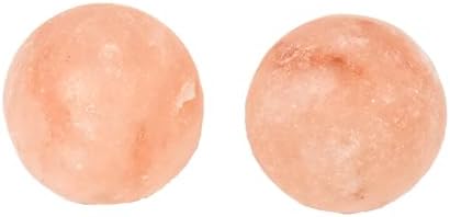 2 Pcs Ball Himalayan Salt Massage Stones Hot Massage Cold Massage Stones Set Warm Rocks Kit for Facial SPA1.97IN