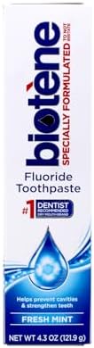 Biotene Fluoride Toothpaste, Fresh Mint, 4.3 oz Tubes - (Pack of 4)