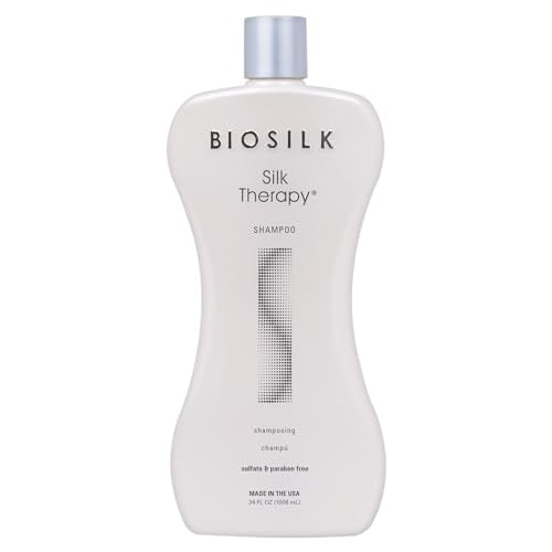 BioSilk Silk Therapy Shampoo, Gentle Hair Cleanser Delivers Healthy & Shiny Hair, Great For All Hair Types, Sulfate, Paraben, & Cruelty-Free, 34 Oz