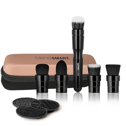 blendSMART Full Artistry Electric Rotating Makeup Brush Set 5 brushes + Travel Case and Cleansing Mat