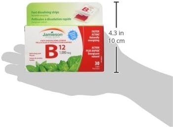 Jamieson Vitamin B12 1,000 mcg Fast Dissolving Strips, 30 Strips