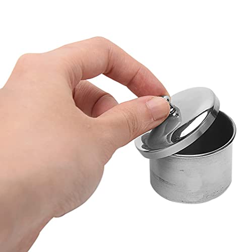 3PCS Professional Stainless Steel Acrylic Nail Tips Cup Dappen Dish Liquid Powder Holder Container Nail Art Equipment Tools (Silver)