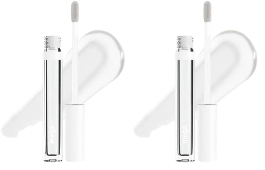 wet n wild Mega Slicks Lip Gloss | Long Lasting | Hyaluronic Acid | High Shine | Crystal Clear (Pack of 2)