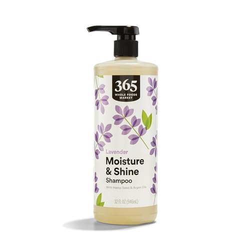 365 by Whole Foods Market, Moisture & Shine Shampoo with Hemp Seed & Argan Oil, Lavender Scent, 32 Fl Oz