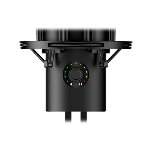 HyperX QuadCast 2 S – USB Microphone, with RGB Lighting, Streaming and Podcasting, with On-Board Controls, LED Lighting, Removable Shock Mount, PC, Mac, USB-C - Black