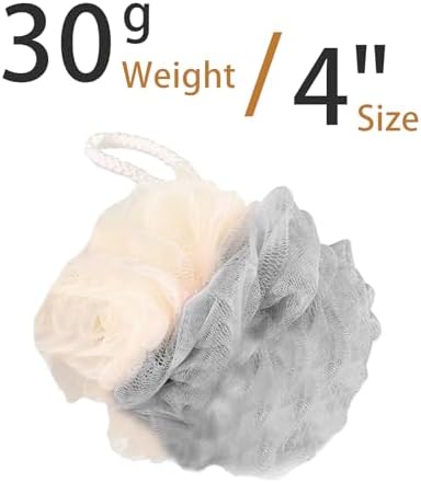 20 Pack Travel Loofah Individually Wrapped, Small Loofah Shower Puff, 30g Mini Bath Sponge Pouf Ball Body Sponges for Shower, Multicolor