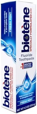 Biotene Fluoride Toothpaste, Fresh Mint, 4.3 oz Tubes - (Pack of 4)