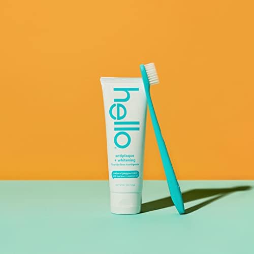 hello Blue & Green Soft Toothbrush, BPA-Free, Made from Plant-Based Materials, 2 Count (Pack of 2)