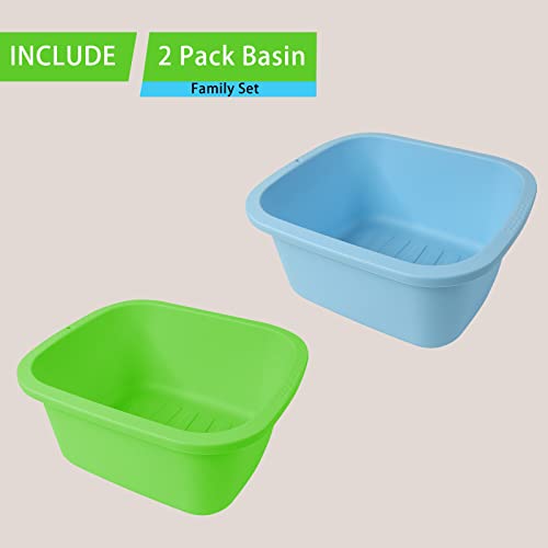 HOMELEX Foot Soaking Bath Basin, Large Size Feet Massager Tub, at Home Spa Pedicure Treatment, 2 Pack Green&Blue