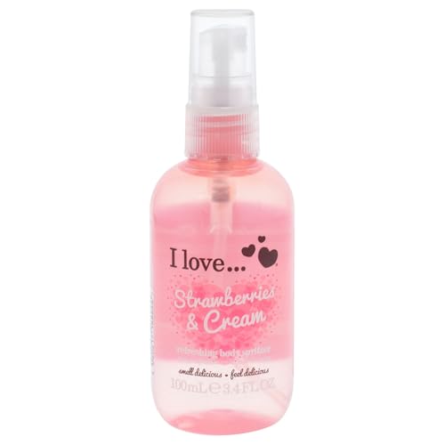 I Love Strawberries and Cream Refreshing Body Spritzer - Body Mist Fragrance - Long Lasting Body Spray with Strawberries and Cream Fragrance - 3.4 oz