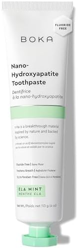 Boka Fluoride Free Toothpaste, Nano Hydroxyapatite Toothpaste, Appropriate for Sensitive Teeth - for Adult, Kids Oral Care - Ela Mint Flavor, 4 Fl Oz 1Pk US Manufactured