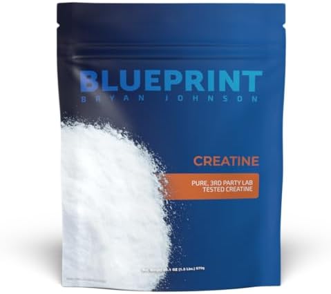 Blueprint Bryan Johnson Creatine Monohydrate Powder - Creatine Supplement for Muscle Builder & Recovery - Promotes Strength, Cognitive & Endurance Support (100 Servings)