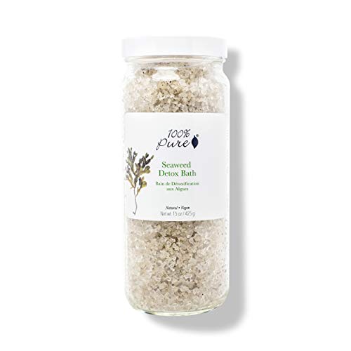 100% PURE Seaweed Detox Bath Soak, Bath Salts for Relaxation, Made with Eucalyptus Essential Oil, Spa Kit for Home, Bath Soak with Essential Oils - 15 Oz