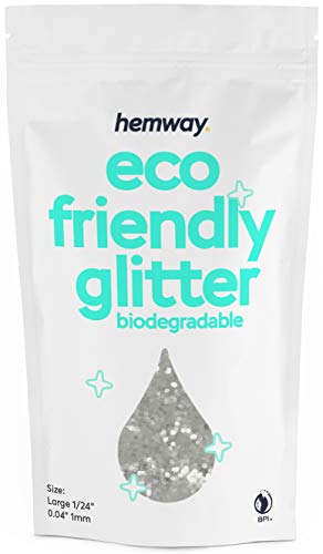 Hemway Biodegradable Glitter Eco Friendly - 100g/3.5oz Bio Cosmetic Safe Sparkle Vegan for Face Eyeshadow Body Hair Festival Makeup Craft - Super Chunky (1/8" 0.125" 3mm) - White Iridescent