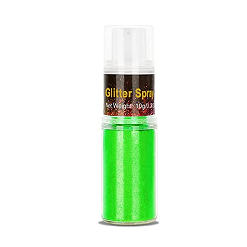 Go Ho UV Green Hair and Body Glitter Spray,St Patricks Day Accessories,UV Effect Glitter Powder Makeup for Hair/Body/Clothes,Dry Loose Sparkle Powder Festival Makeup,10g