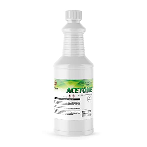 100% Pure Acetone - 1 Pint - Strong Solvent for Home, Commercial, Industrial Application & Remover for Natural, Gel, Shellac Nails and Dip Nails - 16 FL Oz Bottle Clear