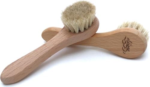 4-pc Dry Brush - Exfoliating Body, Face & Foot, Wooden Massage Maderoterapia Tool, Meridian Pressure for Lymphatic Drainage, Cellulite, Anti-callus Pumice Stone, Gua Sha, Body Sculpting, Sensitiv Skin