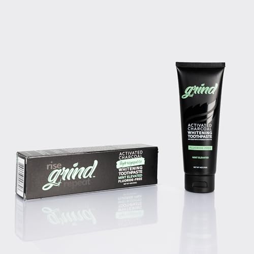 Grind Fluoride Free Hydroxyapatite Toothpaste, Theobromine, Activated Charcoal, Whitening, Dentist Recommended, Natural, Made in USA, 4 oz, 2 pk