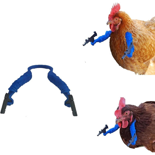 3D Printed Poultry Arm Accessories –Chicken arms to Put on Chickens, Roosters & Farm Pranks! Hilarious Coop Decor, Neck-Mounted Toy Gifts(Blue, 1)