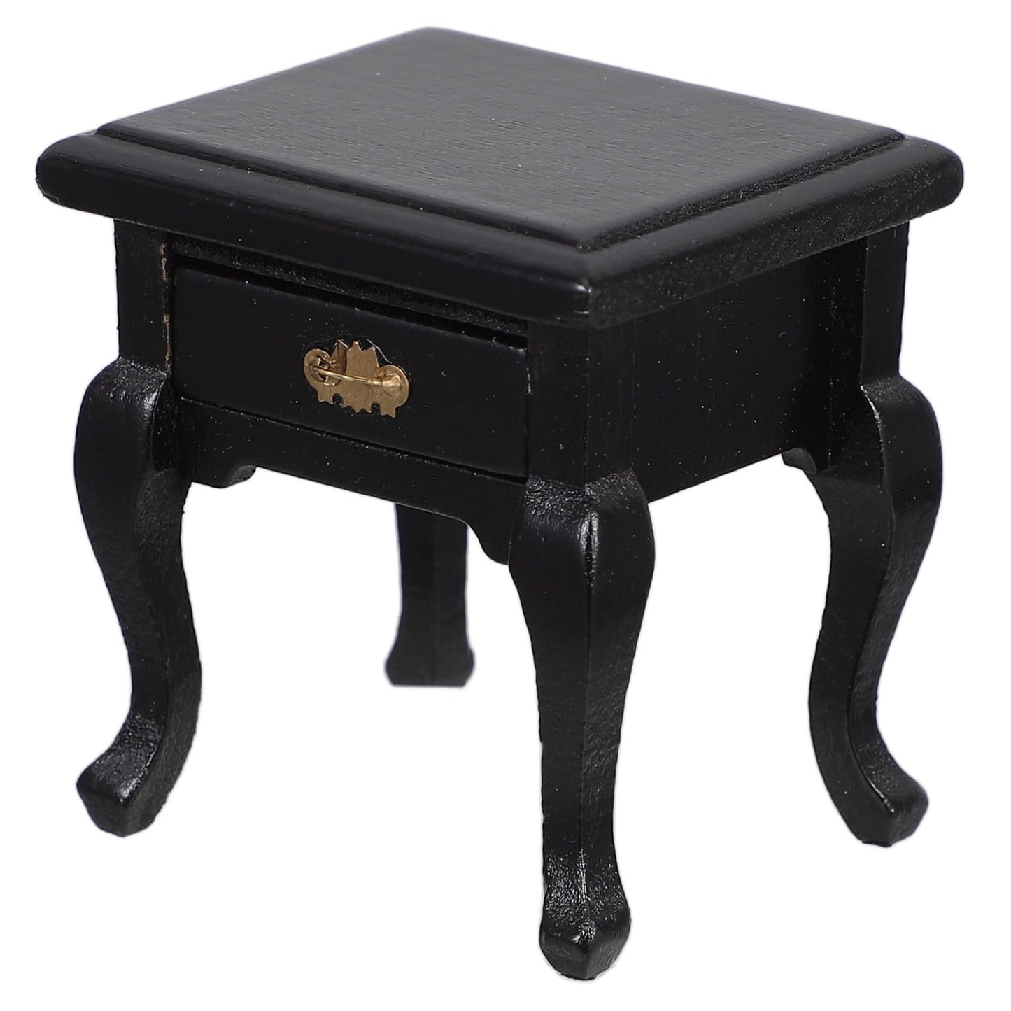 HORIALENCE 1Pcs Miniature End Table 2.1x1.9x1.7in Black Wooden Square French Country For Dollhouse Furniture Hobbyists