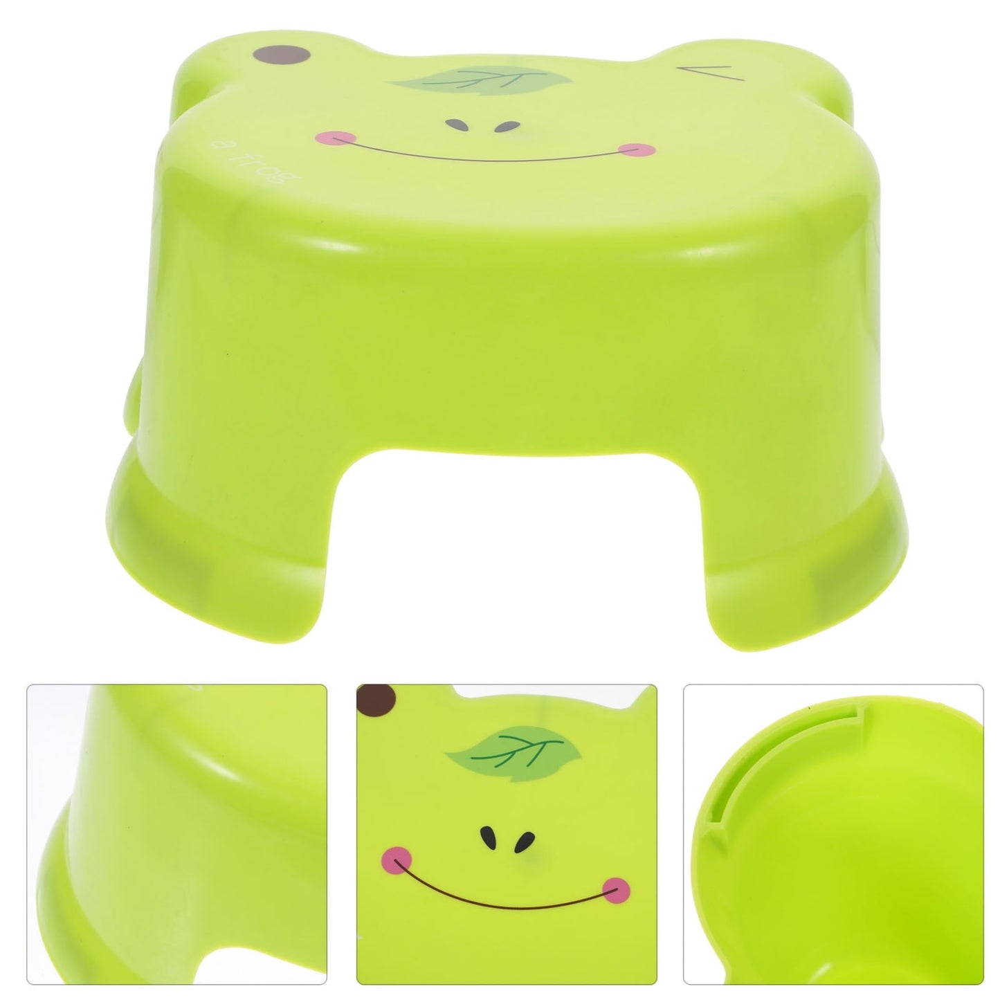 BESTONZON Foot Stools Small Green Stackable Plastic Stool for Bedroom Use 1Set