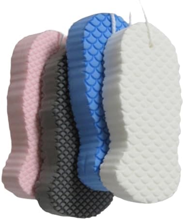 4pcs Exfoliating Bath Sponges, Body Exfoliating Scrubber,Soft Bath Shower Sponge for Removing Dead Skin(Pink&Blue&White &Gray)