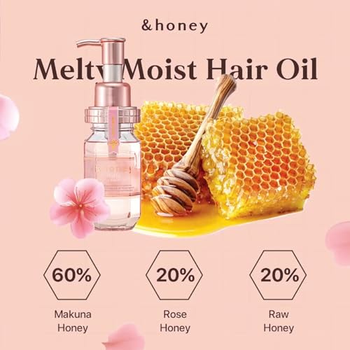 &honey Melty Moist Repair Shampoo, Treatment & Hair Oil Set + Free Hair Tie