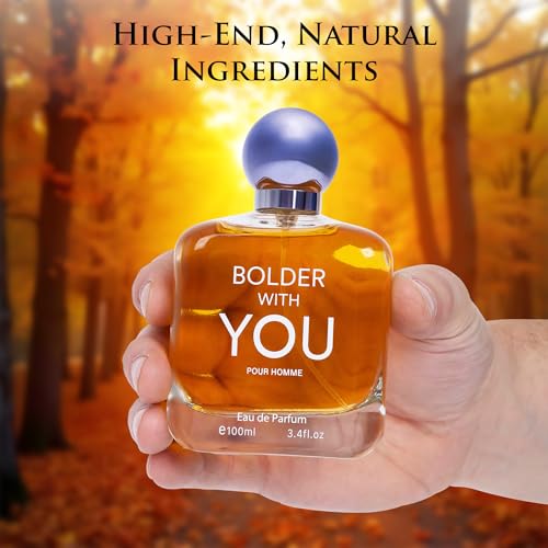 Bolder With You for Men Eau De Parfum Aromatic & Refreshing Scent Notes of Cardamom, Pink Pepper & Violet Leaves Base Fragrance of Vanilla, Sweet Chestnut & Cedarwood Elegant 100ml Bottle