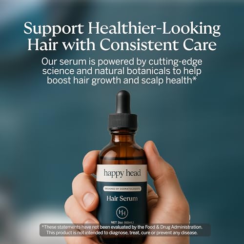 Happy Head Hair Regrowth Serum – Leave-In Scalp & Hair Treatment with Procapil®, Biotin & Rosemary – Lightweight Formula – 2oz