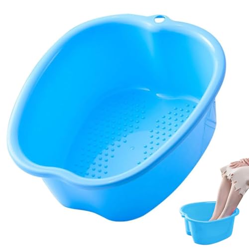 Chpbolly Foot Soaking Tub Large Size Foot Basin Sturdy Soaking Feet Bucket Massager Tub Exfoliation Callus Pedicure Foot Spa Bath Bucket for Women and Men (Blue)