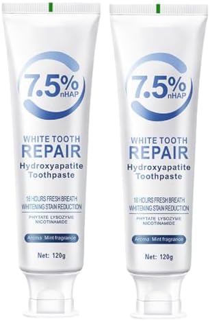 Hydroxyapatite Toothpaste for Enamel Protection and Tooth Strengthening,Hidroxiapatita Toothpaste,Gentle Mint,Fresh Breath,Daily Use for Oral Health,4.23oz (2 PCS)