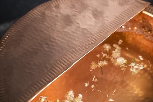 100% Solid Copper Foot Bowl with Removable Footrest, Hand Hammered Large Relaxation Pedicure Basin, 10-20" Sizes, for Spa & Pedicure (20 Inches)
