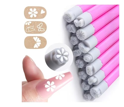 15pcs Nail Art Stamp Pen Set for Women, including Flower Stamp Pen, Stamper with Various Patterns, and Dotting Tools, a DIY Kit for Nail Art.