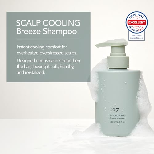 107 SCALP COOLING Breeze Shampoo - Soothing & Refreshing scalp cooling shampoo with 3-Year Aged Fermented Mugwort Vinegar – Scalp Care, Sebum Control (12.84 oz)