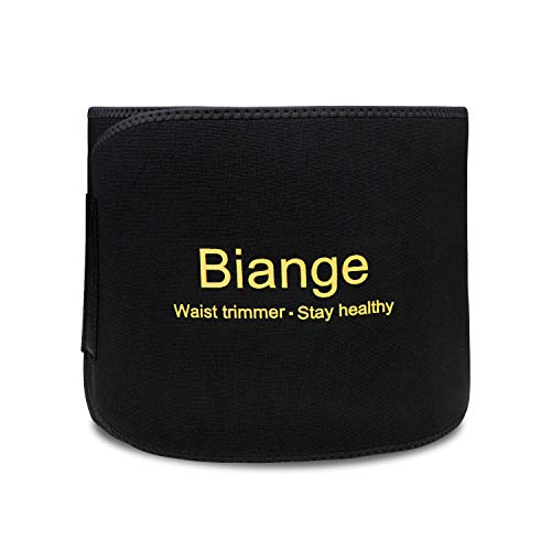 Biange Waist Trainer for Women Men Sweat Belt Waist Trimmer Belly Band Stomach Wraps