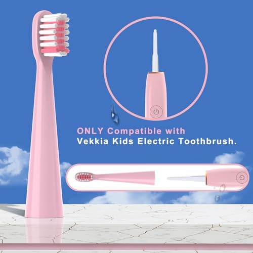 10PCS Toothbrush Replacement Head Compatible with Vekkia Kids Pink Unicorn Electric Toothbrush, Soft and Comfortable for Children's Teeth and Gums