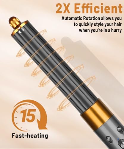 1.6in Long Barrels Attachment for Dyson Airwrap HS01 HS05 HS08 Accessories, 40mm Auto-Wrap Dual Rotation Curling Iron Curler to Create Lazy Loose Waves Voluminous Curls